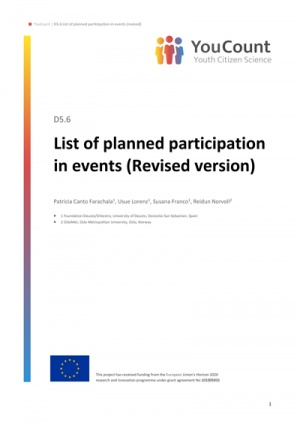 List of planned participation in events (Revised version 2023)